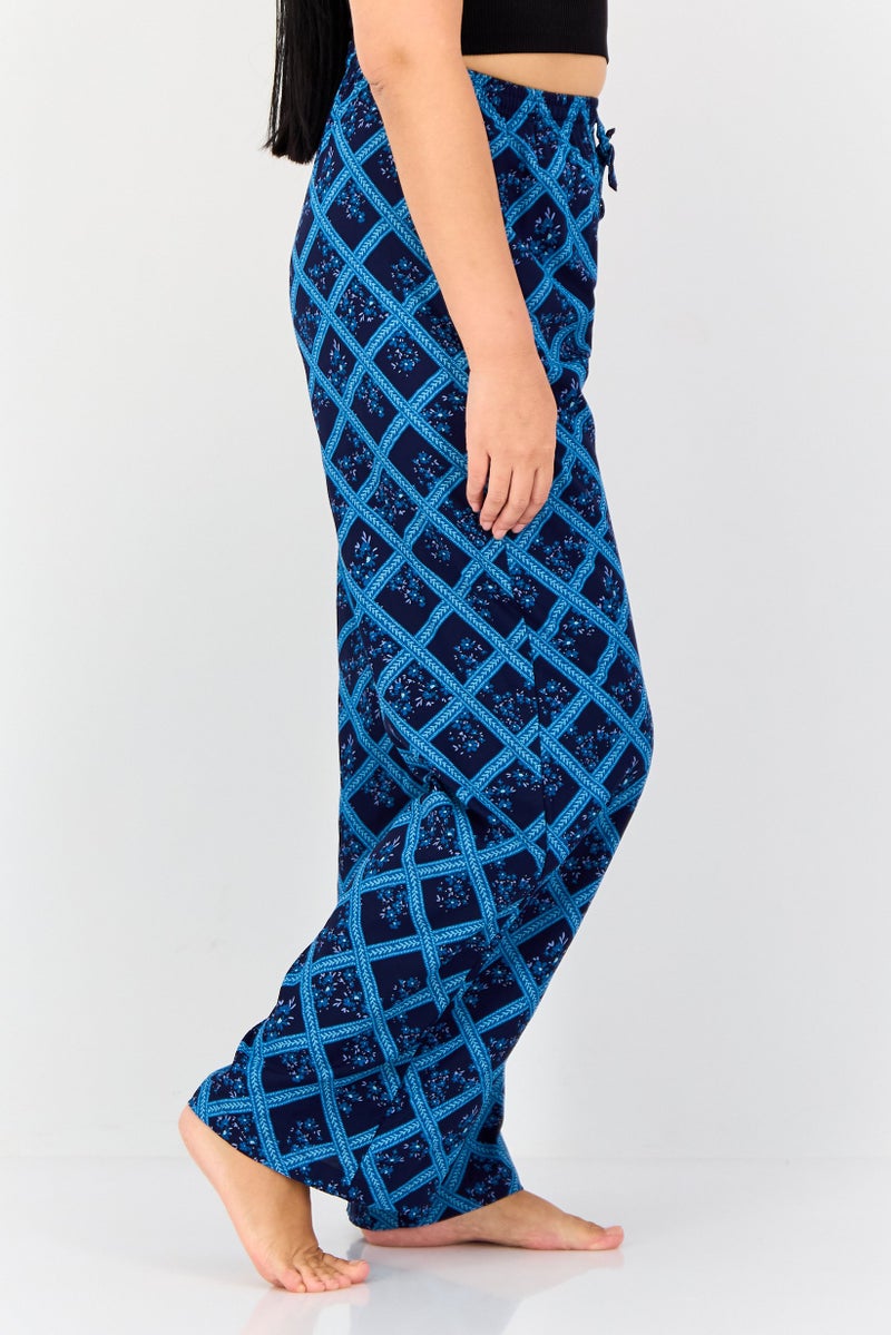 zivame Women Floral Print Drawstring Sleepwear Pants, Multicolor - Image 3