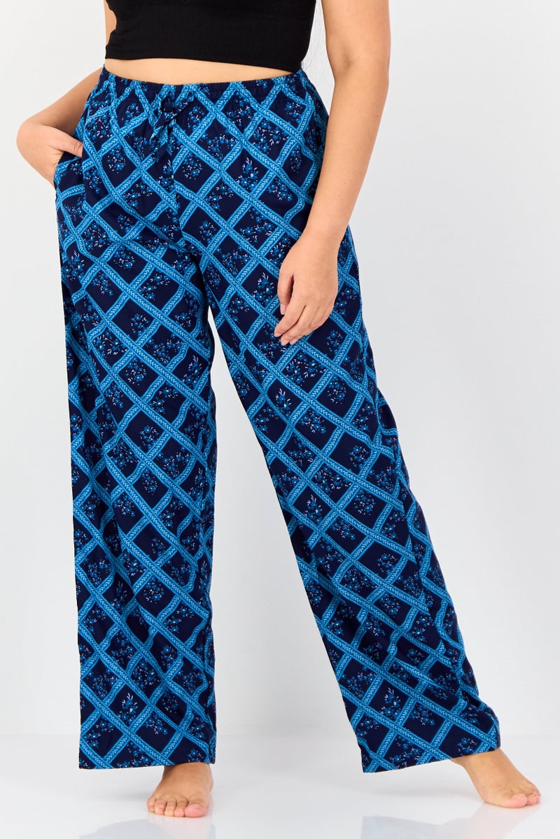 zivame Women Floral Print Drawstring Sleepwear Pants, Multicolor - Image 1