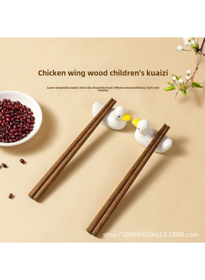 Children's Chopsticks No Paint No Wax Cute Household Practice Chopsticks Baby Special Red Sandalwood Chopsticks Training Learning Log-Color:18cm-red Sandalwood-children's Chopsticks  - Image 4