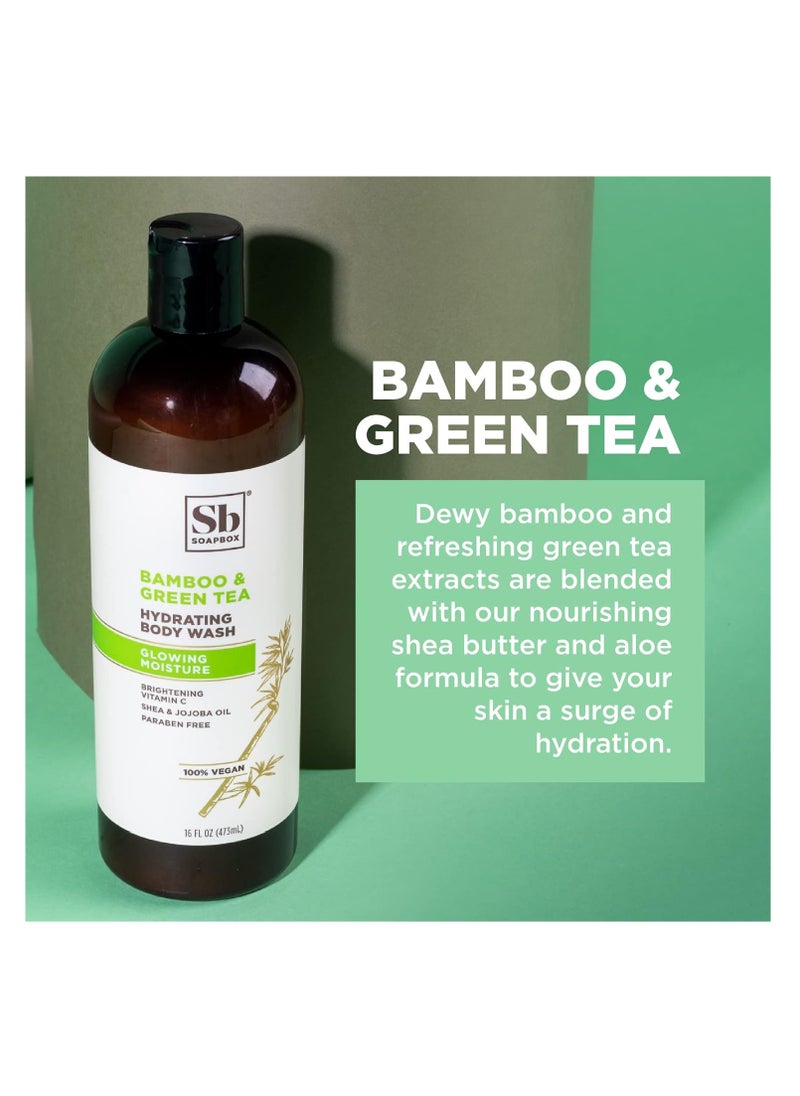 Soapbox Soapbox Body Wash, Bamboo & Green Tea - Moisturizing Body Wash Cleanser w/Aloe Vera & Shea Butter | Paraben Free, Gluten Free, Silicone Free, Cruelty Free & Vegan Body Wash, 16oz Bottles (Pack of 3)  - Image 4