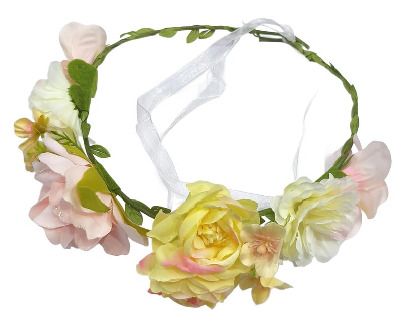 FAIRYTALE Women Hair Flower Crown Head Garland Wedding Hair Wreath Dried Flowers Corolla Garlands Floral Headband Headdress Hair Tiaras - Image 1