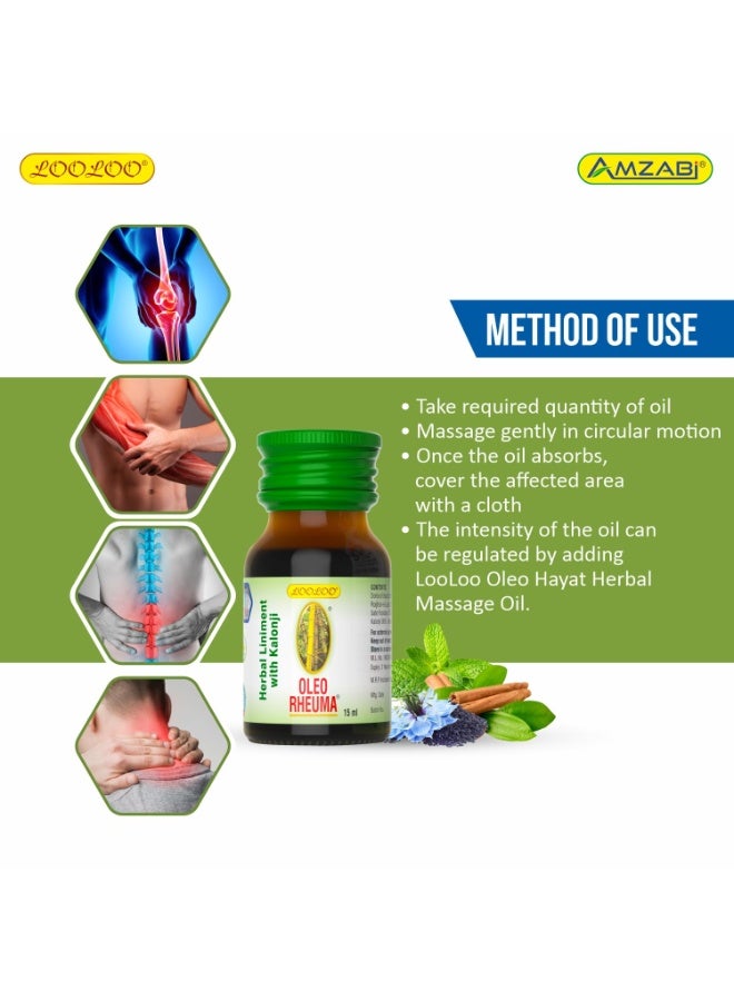 LooLoo Oleo Rheuma Herbal Liniment With Kalonji 50 ML - Image 3