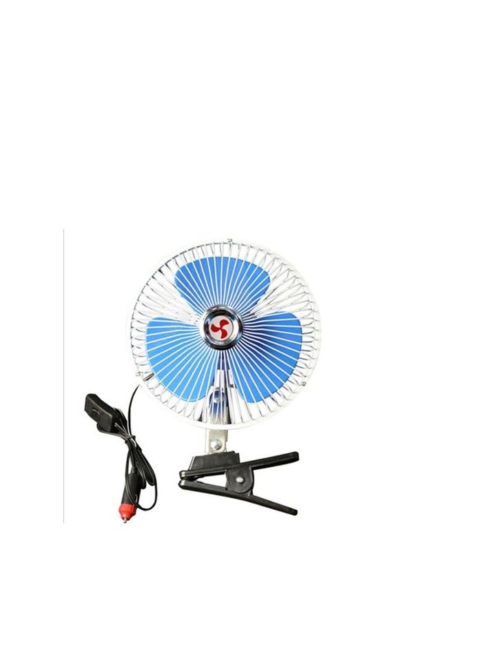 8-inch Blue  Fan With Clip And Operating Button, Works On A 12-volt Car Lighter. - Image 2