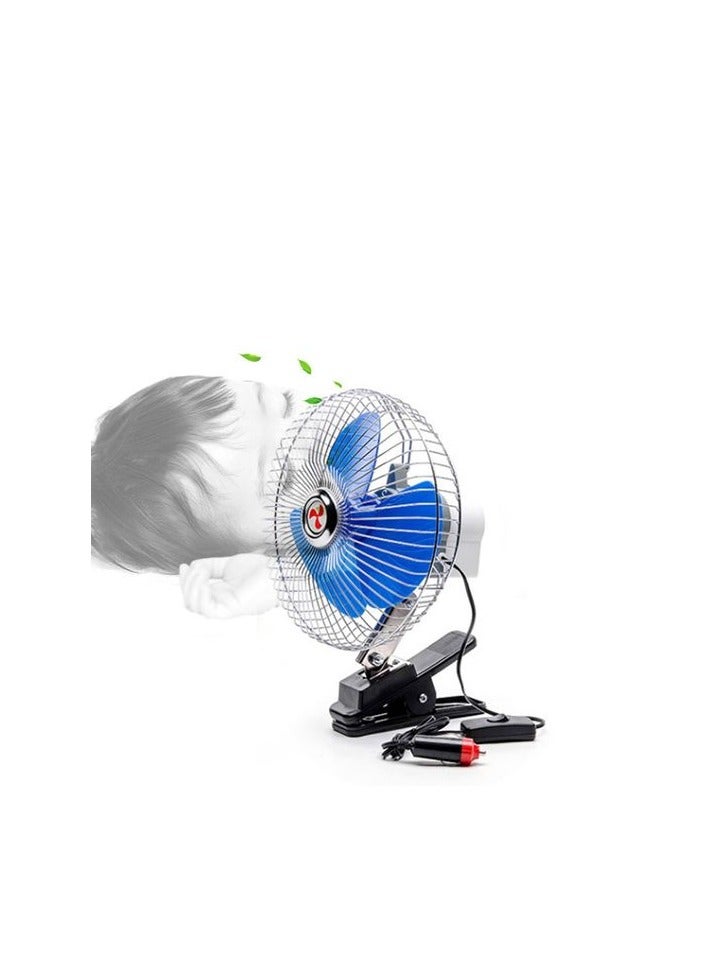 8-inch Blue  Fan With Clip And Operating Button, Works On A 12-volt Car Lighter. - Image 3