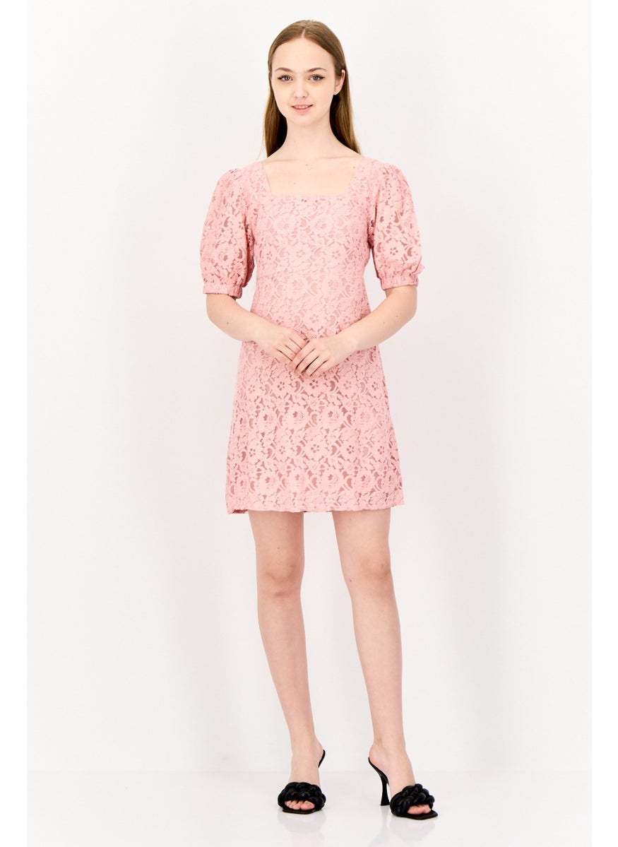 ONLY Women Textured Mini Dress, Pink  - Image 4
