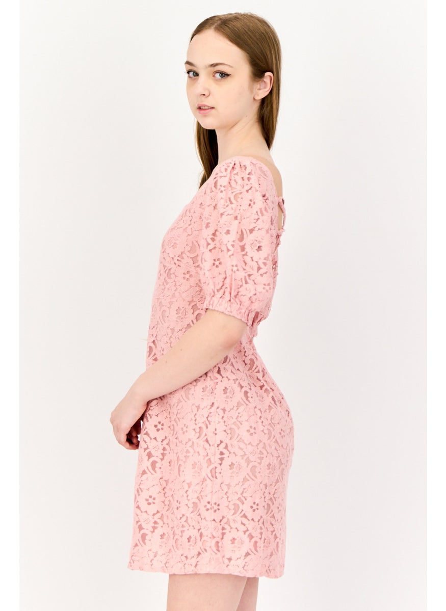 ONLY Women Textured Mini Dress, Pink  - Image 2