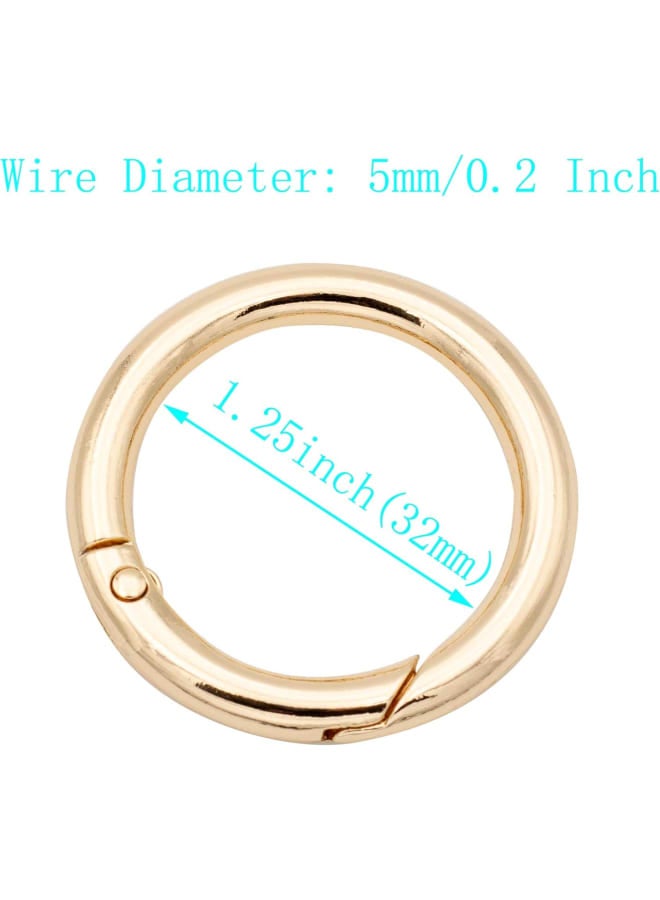 JWBIZ 12pcs Trigger Spring O Rings Round Carabiner Clip Snap for Keyrings Buckle, Bags,Purses (Gold, 1 1/4 inch), Gold, 1 1/4 inch - Image 2