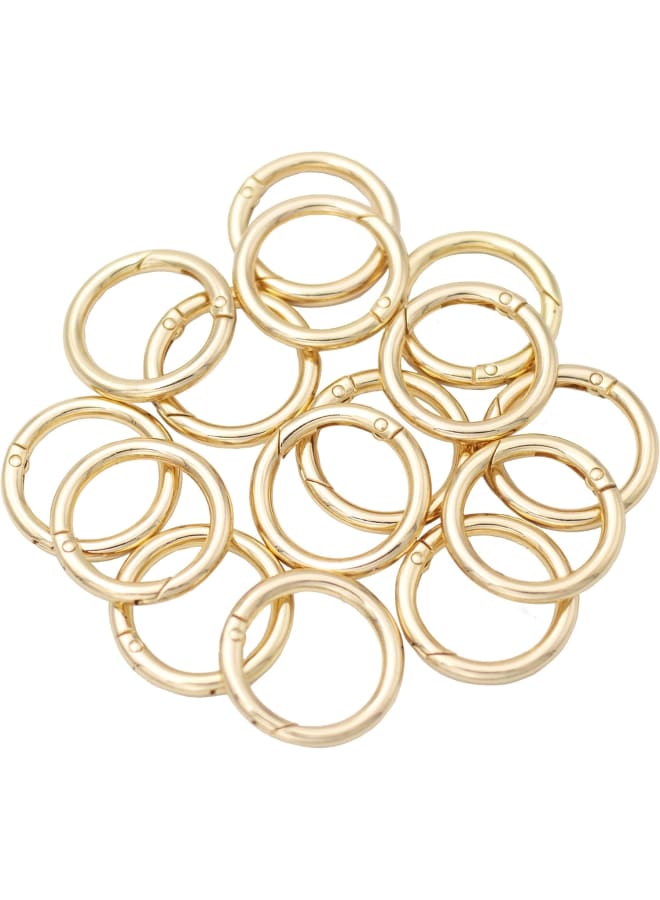 JWBIZ 12pcs Trigger Spring O Rings Round Carabiner Clip Snap for Keyrings Buckle, Bags,Purses (Gold, 1 1/4 inch), Gold, 1 1/4 inch - Image 1