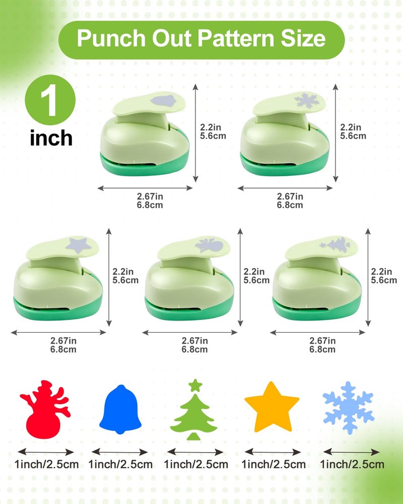 UCEC مجموعات قواطع ورق الحرف على شكل ثقب 1 بوصة لعيد الميلاد - Image 5