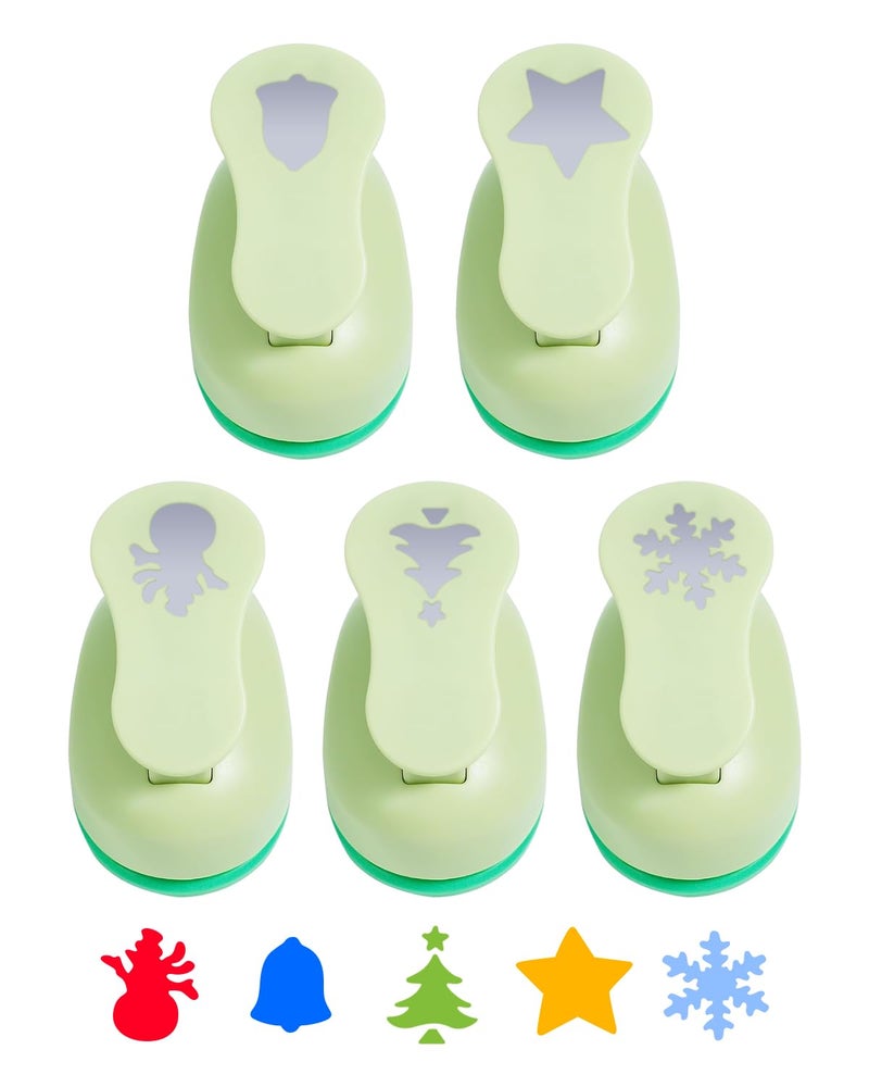 UCEC مجموعات قواطع ورق الحرف على شكل ثقب 1 بوصة لعيد الميلاد - Image 1