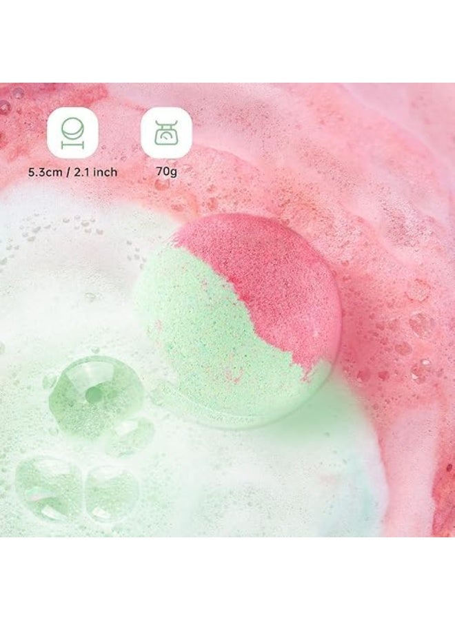 Natural Rose and Cherry Blossom Scented Bath Bomb for Skincare, 2.1 inches, 70g - Image 2