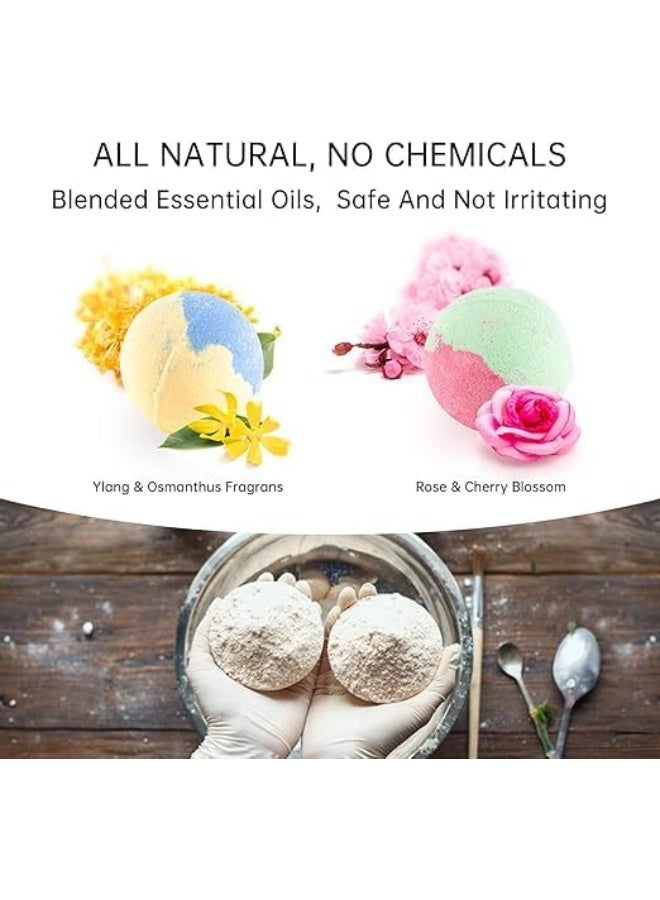 Natural Rose and Cherry Blossom Scented Bath Bomb for Skincare, 2.1 inches, 70g - Image 3