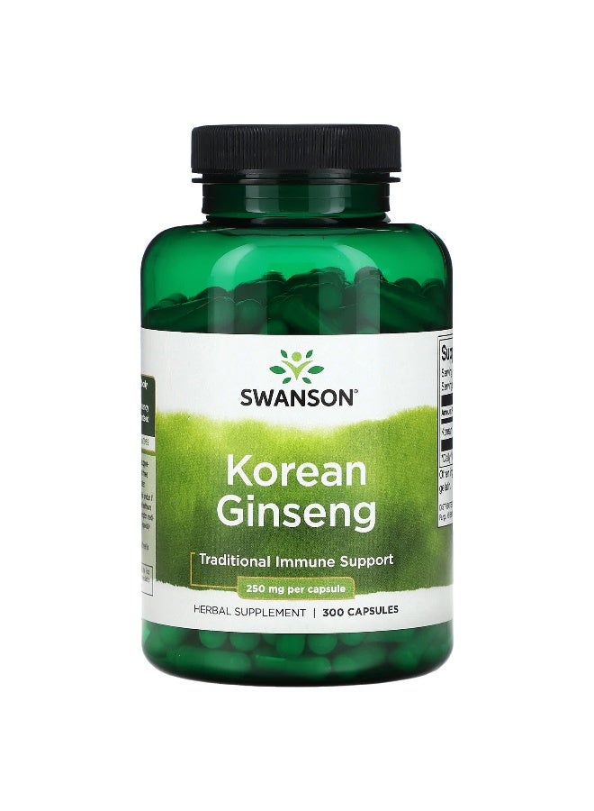 Swanson, Korean Ginseng, 250 mg, 300 Capsules - Image 1