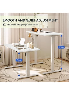 Mahmayi Flexispot EG1 Height-Adjustable Desk Electric 2-Way Telescope with Table Top White, Frame White, 140 x 70 cm  - Image 3