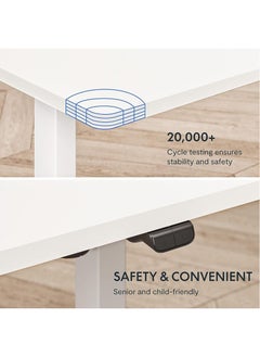 Mahmayi Flexispot EG1 Height-Adjustable Desk Electric 2-Way Telescope with Table Top White, Frame White, 140 x 70 cm  - Image 5
