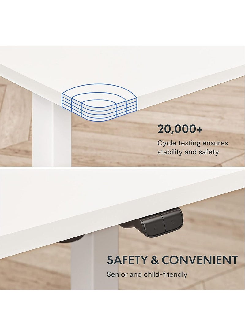 Mahmayi - Flexispot EG1 Height-Adjustable Desk Electric 2-Way Telescope with Table Top White, Frame White, 140 x 70 cm - Image 1