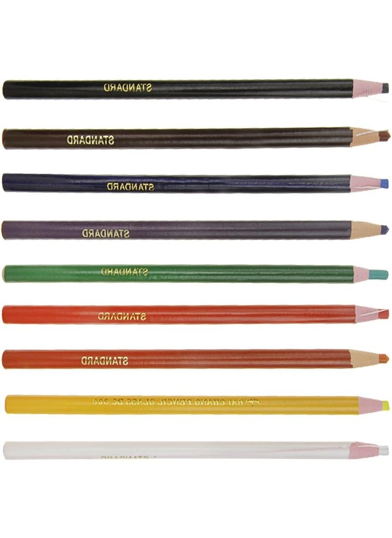 Starsouce Assorted Color PeelOff China Markers Grease Pencils Set Colored Drawing Marking Crayon Pencil for Coloring Drawing Marking on the Wood Garments Metal Fabrics Porcelain Film Paper Pack of 9  - Image 2