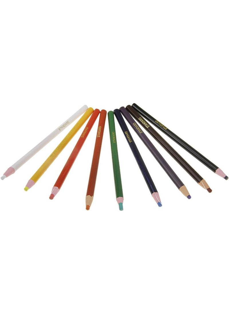 Starsouce Assorted Color PeelOff China Markers Grease Pencils Set Colored Drawing Marking Crayon Pencil for Coloring Drawing Marking on the Wood Garments Metal Fabrics Porcelain Film Paper Pack of 9  - Image 3