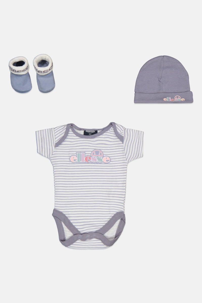 Ellesse Toddlers Boy 3 Piece Graphic Printed Infant Set, Light Purple Combo - Image 1