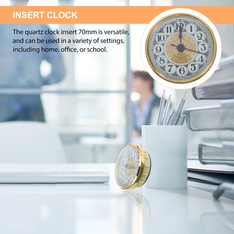 Clock Insert Round Clocks Movement With Arabic Numerals Crafts For Home Office - Image 2