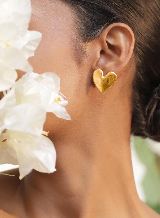 Rubans Voguish Heart Shaped Stud Earrings Stylish Jewellery Gift for Women & Girls - Image 4