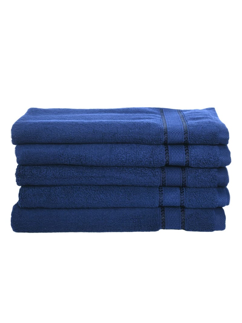 Chic Home Cotton 600 GSM Hand Towel Set (Pack of 5) (Navy), Standard (CH00014) - Image 2