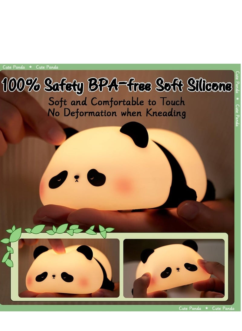 JAJEEK Baby Night Light – Panda Night Light for Kids, 3 Lighting Modes, Nursing Light, Dimmable with Timer, Touch Control, Silicone Night Light, USB Rechargeable Panda Lamp, Cute Night Light - Image 2
