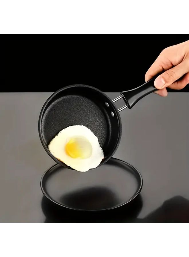 Black Mini Non Stick Skillet Induction Gas Stove Easy Clean Egg Frying Pan Polycarbonate Handle - Image 2