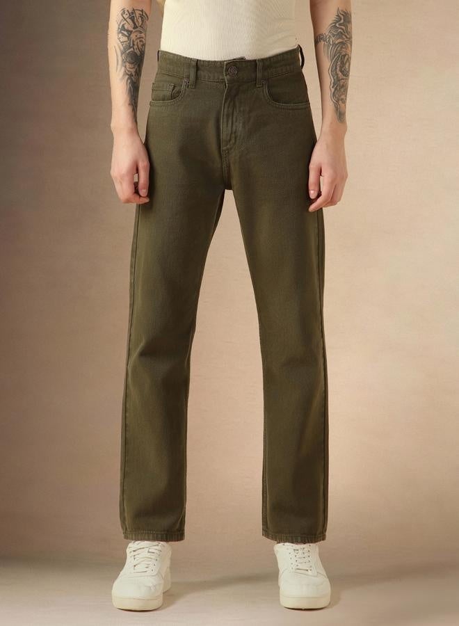 Dennis Lingo Men's Green Straight Fit Jeans - Unique and Stylish Denim  - Image 2