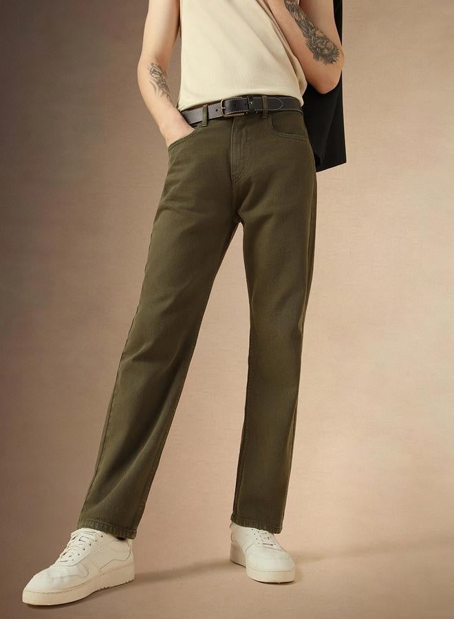 Dennis Lingo Men's Green Straight Fit Jeans - Unique and Stylish Denim  - Image 3