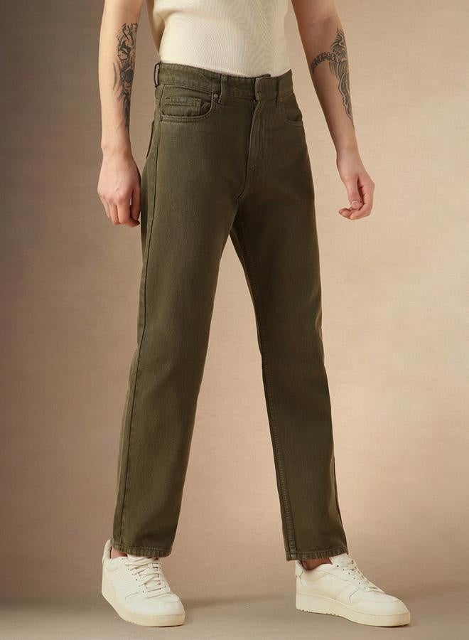 Dennis Lingo Men's Green Straight Fit Jeans - Unique and Stylish Denim  - Image 5