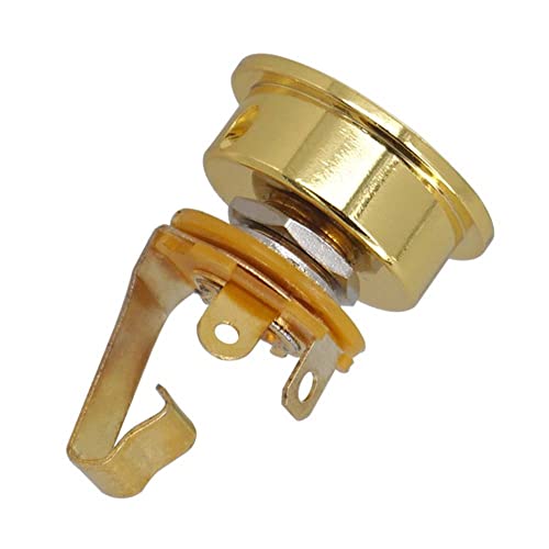 JD.Moon 1/4 Output Jack Round Cup Plate Socket for Fender Telecaster Electric Guitar Accessory (Gold) - Image 2