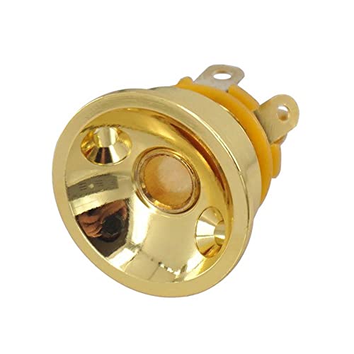 JD.Moon 1/4 Output Jack Round Cup Plate Socket for Fender Telecaster Electric Guitar Accessory (Gold) - Image 1