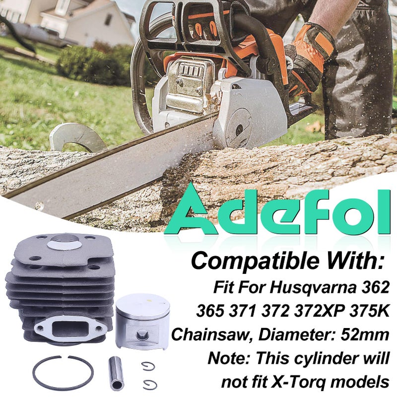 Adefol 52mm Cylinder Piston Kit For Husqvarna 372XP 371 365 362 375K Big Bore Chainsaw Replace Parts 503 93 93 72 - Image 2
