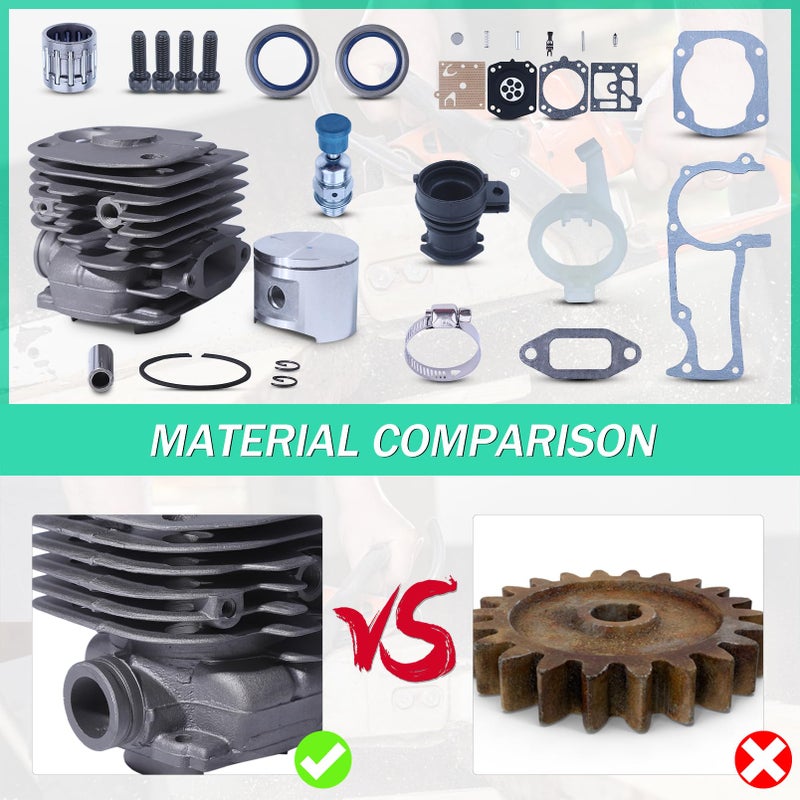 Adefol 52mm Cylinder Piston Kit For Husqvarna 372XP 371 365 362 375K Big Bore Chainsaw Replace Parts 503 93 93 72 - Image 4