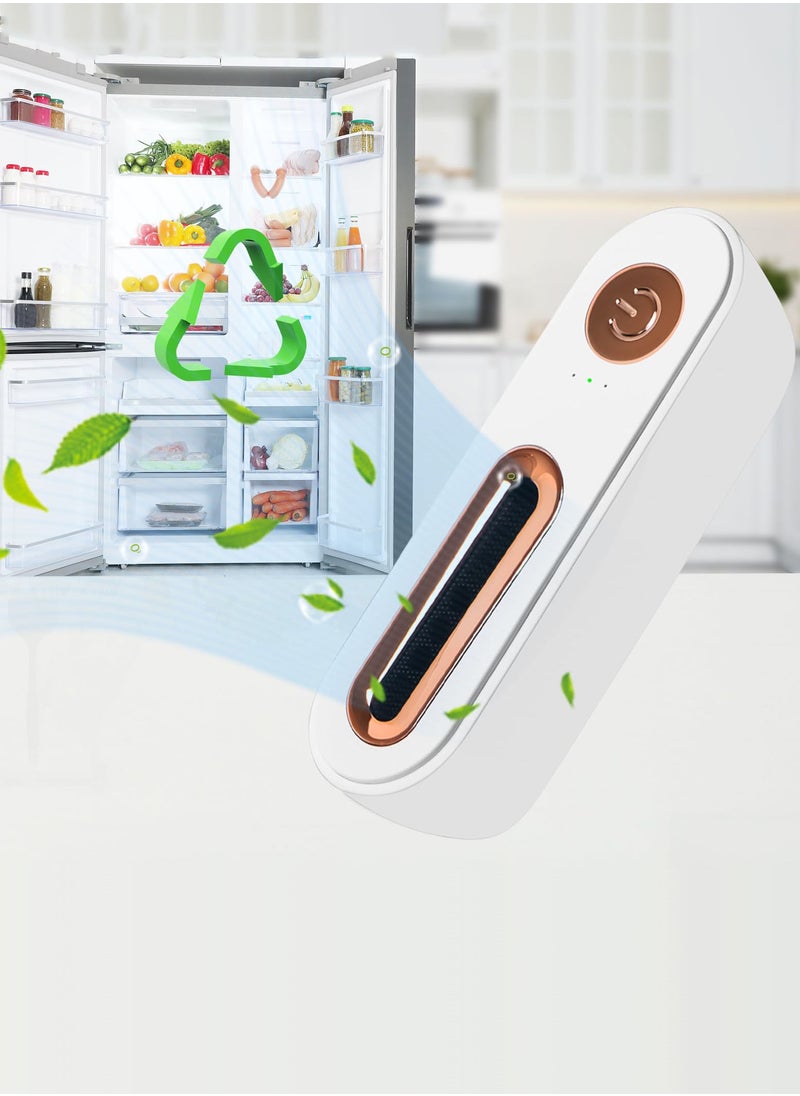 joyzzz مزيل الروائح الكريهة للثلاجة بمنفذ USB صغير، مزيل روائح الثلاجة المحمول القابل لإعادة الشحن وقابل لإعادة الاستخدام، مزيل روائح الثلاجة الطبيعي، منقي هواء متعدد الأغراض لرائحة الثلاجة والسيارة والخزانة وخزانة الملابس  - Image 1