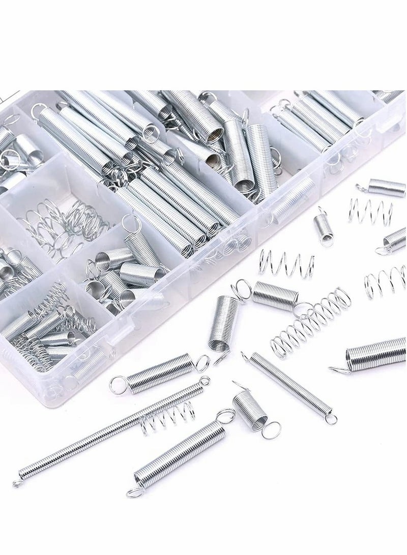 SOLARAE 200 Pieces Zinc Plated Spring Assortment Kit, Compression Spring Tension Spring Transparent PP Plastic Box 20 Kinds of Size Extension and Compression Spring Repair Tool Replacement Kit - Image 2