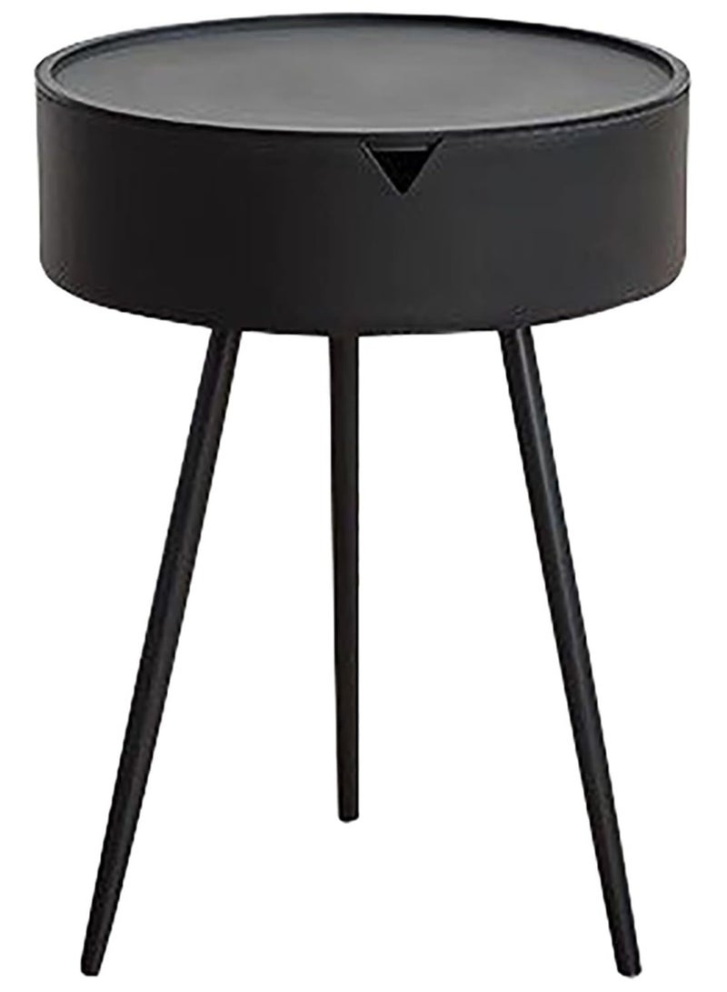 DubaiGallery Funecy Round End Table with Storage for Living Room, Modern Small Side Table for Small Spaces,Nightstand Bedside Table for Bedroom Balcony - Image 2