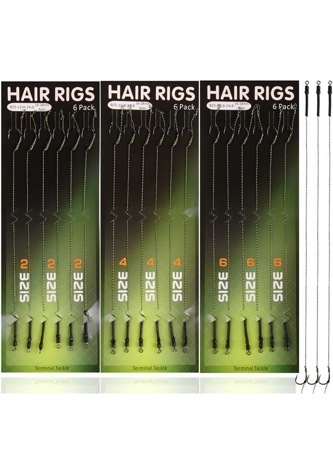 SILANON Carp Fishing Hair Rigs Kit,18pcs Braided Thread Boilies Carp Rigs with 3 Extender Boilie Bait Stops and Stringer Needle - Image 1