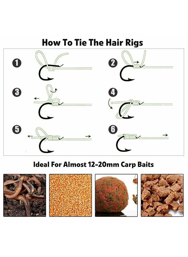 SILANON Carp Fishing Hair Rigs Kit,18pcs Braided Thread Boilies Carp Rigs with 3 Extender Boilie Bait Stops and Stringer Needle - Image 4