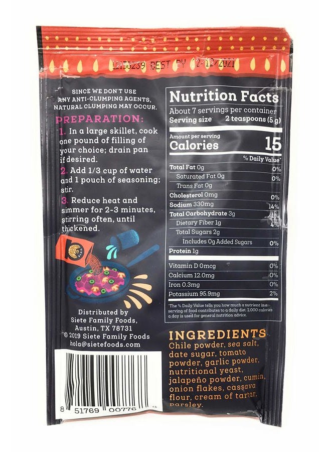 SIETE Seasoning - Spicy | Paleo, Preservative Free, Whole 30 Approved (Pack of 1) - Image 4