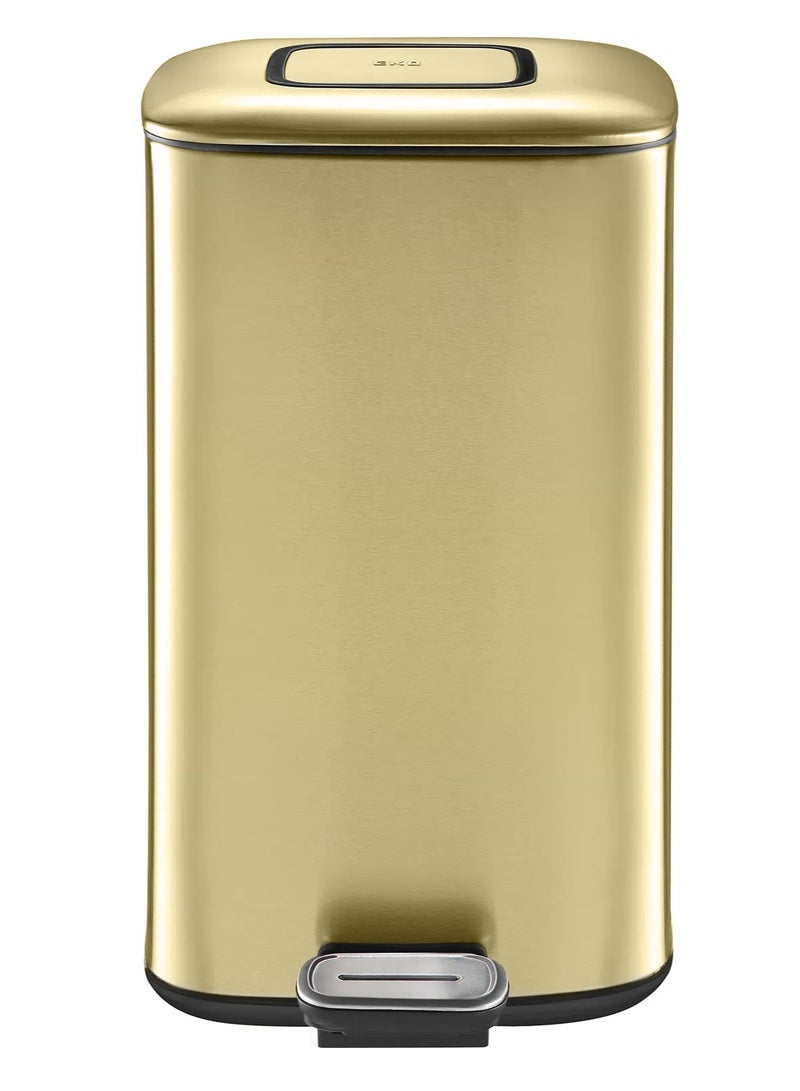 EKO REGENT SERIES | Brushed Stainless Steel Finish | Soft-Closing | Fingerprint-Resistant | Pedal Trash & Garbage Bin | Multiple Sizes ( 6 - 32 Liters ) & Colors  | 32 Liters | Champagne Gold  - Image 1