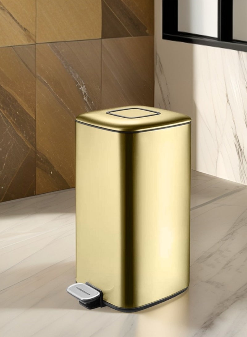 EKO REGENT SERIES | Brushed Stainless Steel Finish | Soft-Closing | Fingerprint-Resistant | Pedal Trash & Garbage Bin | Multiple Sizes ( 6 - 32 Liters ) & Colors  | 32 Liters | Champagne Gold  - Image 2
