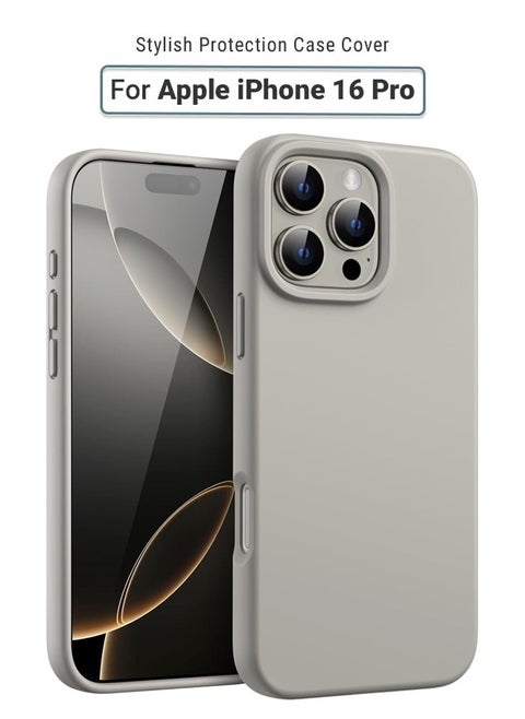 Apple iPhone 16 Pro Silicone Cover Titanium - Premium 2.0mm TPU Silicon, Enhanced Camera Protection with Lens Shield, Shockproof & Water-Proof Cover for Apple iPhone 16 Pro