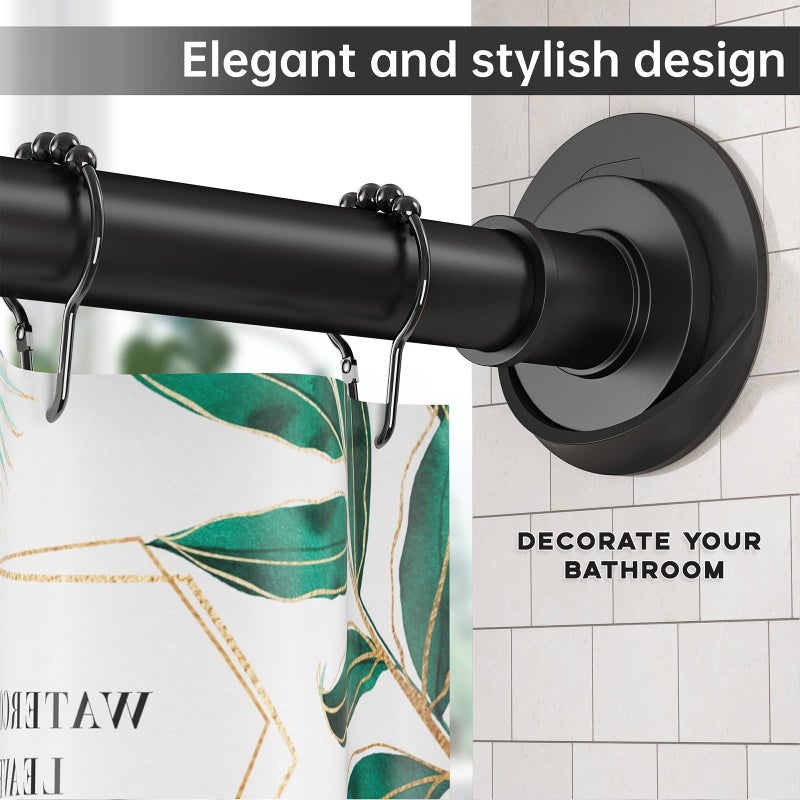 BRIOFOX Shower Curtain Rod Holder 3M Adhesive | Heat Resistant | Waterproof | Max Load 60 lbs Shower Rod Retainer for Wall, 2 Pack, Black (Rod Not Included) - Image 4