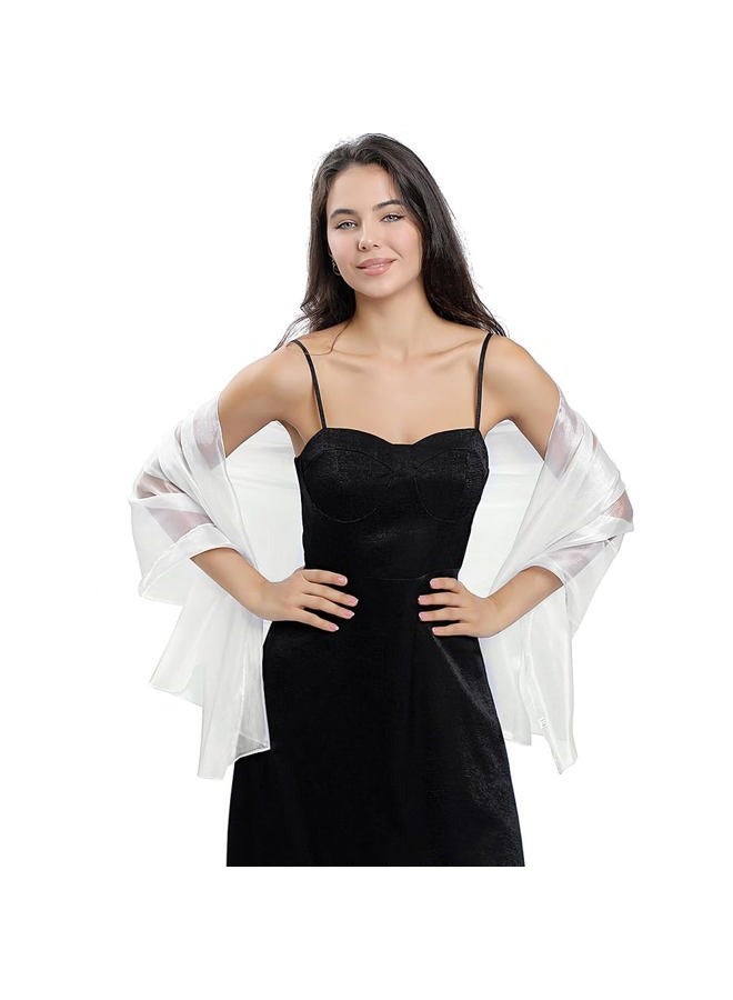Ladiery Silky Shawls and Wraps for Evening Dresses: Women Sheer Soft Bridesmaid Wedding Formal Party Organza Shawl - Image 4