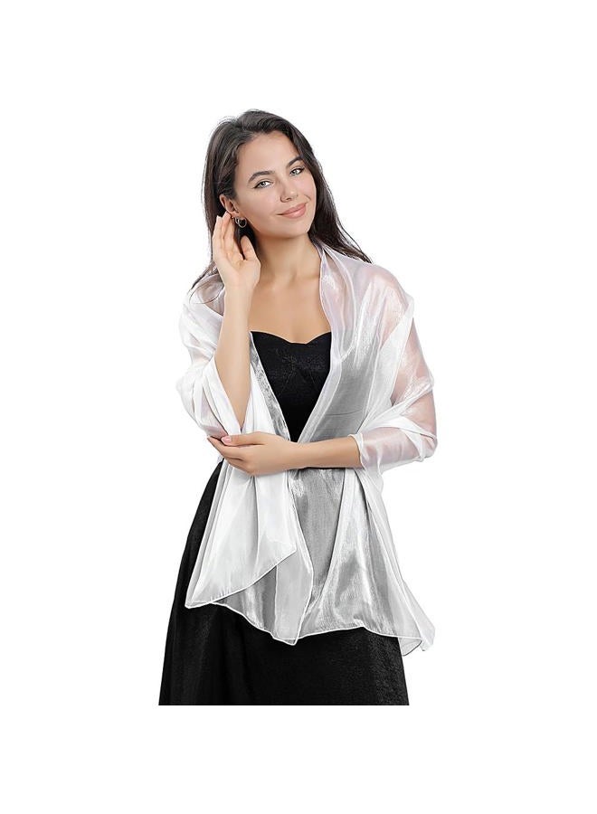 Ladiery Silky Shawls and Wraps for Evening Dresses: Women Sheer Soft Bridesmaid Wedding Formal Party Organza Shawl - Image 3