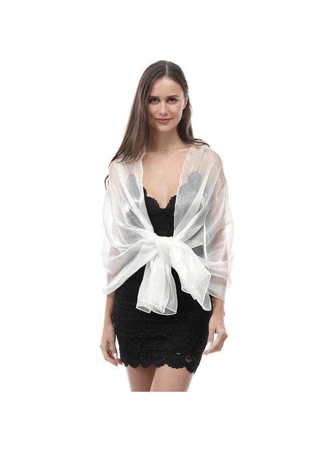 Ladiery Silky Shawls and Wraps for Evening Dresses: Women Sheer Soft Bridesmaid Wedding Formal Party Organza Shawl - Image 5