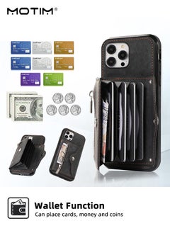 Motim iPhone 15 Pro Max Crossbody Case with Lanyard Strap, iPhone Leather Case Cover with Wrist Band/ Kickstand /Credit Card Holder, Protective Wallet Leather Handbag, Purse Cover Phone Case for Women Girl  - Image 3