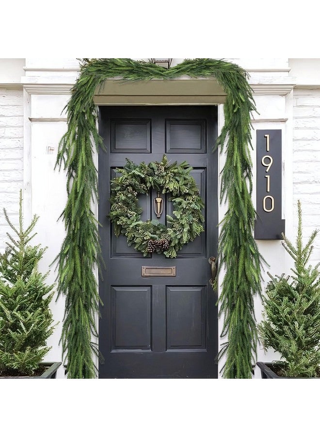 ORIENTAL CHERRY Christmas Decorations - 6 Ft Realistic Norfolk Pine Garland - Artificial Pine Greenery Garlands for Mantle Fireplace Stairs Railing Table Indoor Outdoor Front Door Porch Home Decor - Image 5